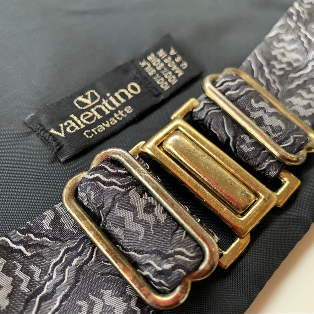 Valentino Gray Pattern Mens Cummerbund